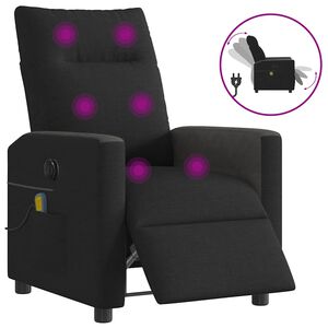 vidaXL Sill&oacute;n reclinable de masaje el&eacute;ctrico tela negro