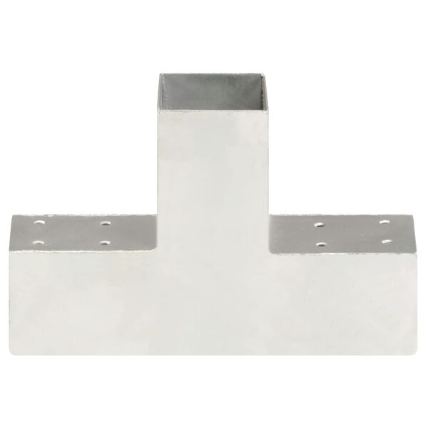 vidaXL Conectores de postes en forma de T metal galvanizados 71x71 mm