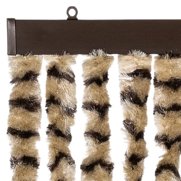 vidaXL Cortina antimoscas chenilla beige y marrón 100x200 cm
