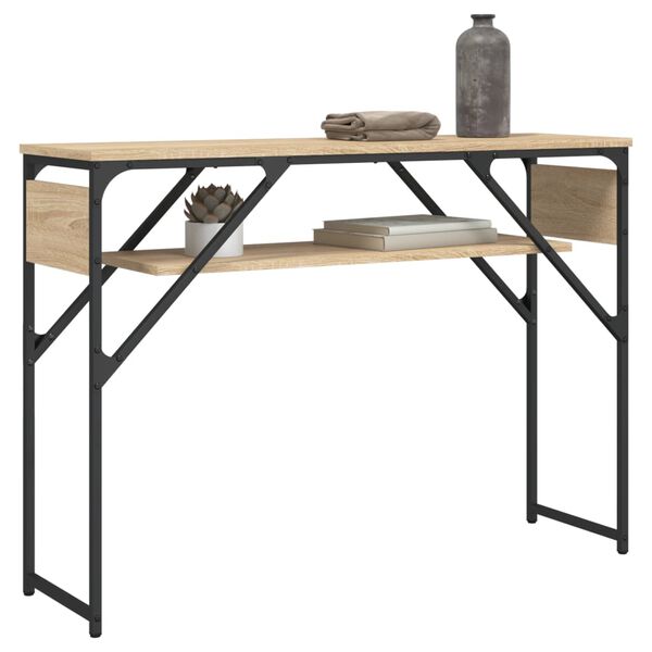 vidaXL Mesa consola estante madera ingenier&iacute;a roble Sonoma 105x30x75cm