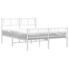 vidaXL Estructura cama sin colch&oacute;n con estribo metal blanco 135x190 cm
