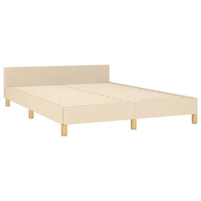 vidaXL Estructura de cama con cabecero de tela color crema 140x190 cm