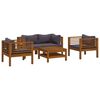 vidaXL Muebles de jard&iacute;n 5 pzas cojines madera maciza de acacia
