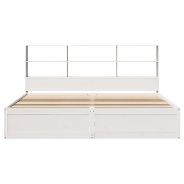 vidaXL Cama sin colch&oacute;n madera maciza de pino blanca 180x200 cm