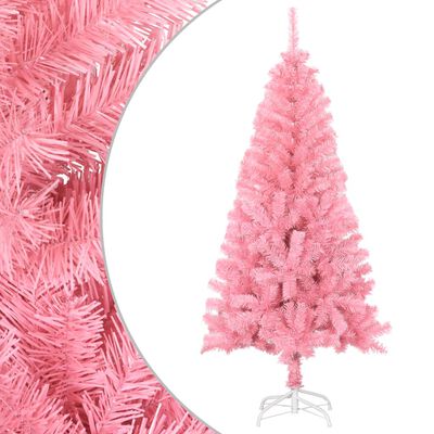 vidaXL Árbol de Navidad artificial con soporte PVC rosa 150 cm
