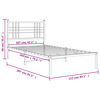 vidaXL Estructura cama sin colch&oacute;n con cabecero metal blanco 107x203cm