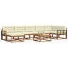 vidaXL Conjunto de sof&aacute;s de exterior con coj&iacute;n 8 pcs Natural y Crema
