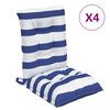 vidaXL Cojines silla respaldo bajo 4 uds tela Oxford rayas azul blanco