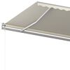 vidaXL Toldo manual retr&aacute;ctil con postes color crema 5x3 m