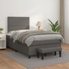 vidaXL Cama box spring con colch&oacute;n cuero sint&eacute;tico gris 120x190 cm