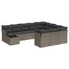 vidaXL Set de sof&aacute;s de jard&iacute;n 11 pzas y cojines rat&aacute;n sint&eacute;tico gris