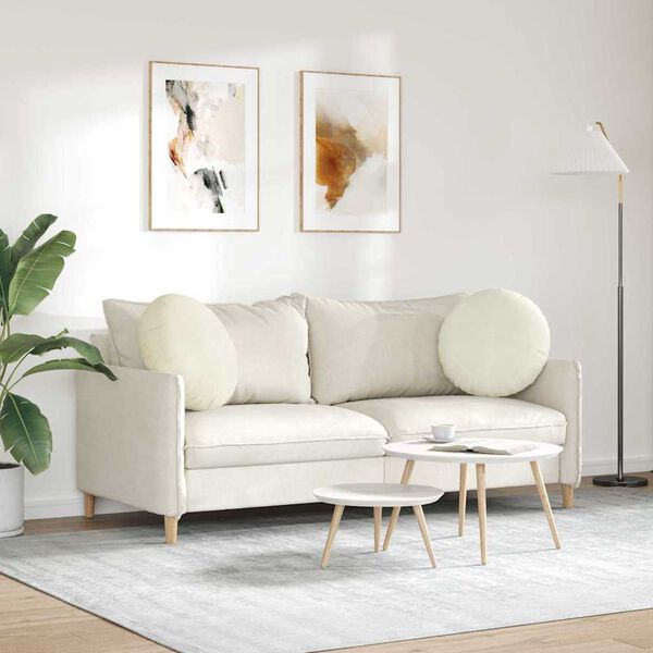 vidaXL Cojines para asiento 2 pcs Crema &Oslash; 40 x 13 cm Terciopelo