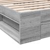vidaXL Cama con caj&oacute;n madera de ingenier&iacute;a gris Sonoma 90x200 cm