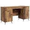 vidaXL Escritorio con estante Madera envejecida 142,5 x 50 x 75 cm