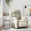 vidaXL Sillón reclinable eléctrico de cuero sintético crema
