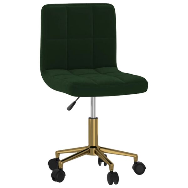 vidaXL Sillas de comedor giratorias 2 unidades terciopelo verde oscuro