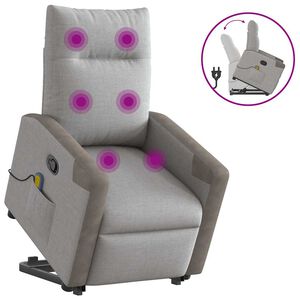 vidaXL Sill&oacute;n de masaje reclinable de pie de tela gris nube