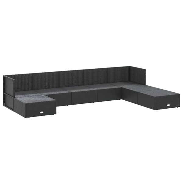 vidaXL Set de muebles de jardín 8 pzas y cojines ratán sintético negro
