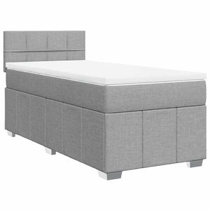 vidaXL Cama box spring con colch&oacute;n tela gris claro 80x200 cm