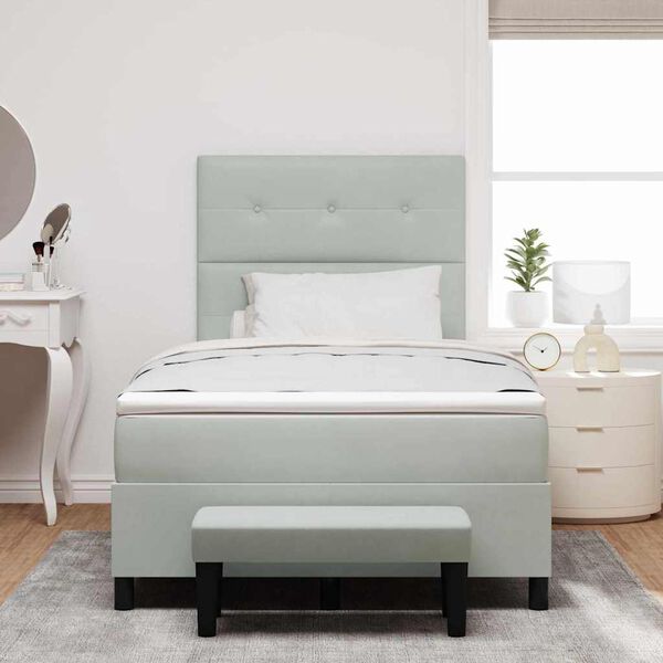 vidaXL Cama tipo Box Spring Gris claro 120 x 190 cm Terciopelo