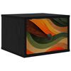 vidaXL Mesita de noche de pared BONN Roble Negro 36 x 33 x 25 cm