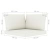 vidaXL Set de muebles de jard&iacute;n 5 piezas bamb&uacute; y cojines blanco crema
