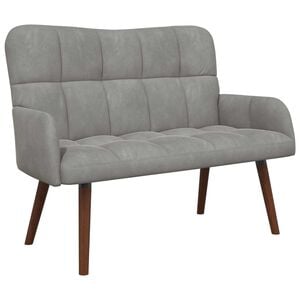 vidaXL Sof&aacute; de 2 Plazas Gris Claro 115 x 61 x 87 cm Terciopelo