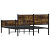vidaXL Estructura de cama sin colchón metal roble ahumado 140x190 cm