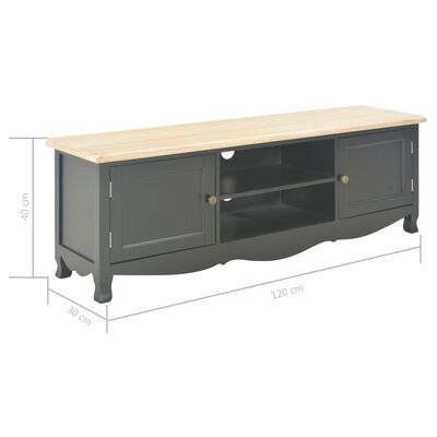 vidaXL Mueble para TV madera maciza de mango negro 120x30x40 cm