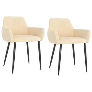 vidaXL Sillas de comedor 2 unidades terciopelo crema