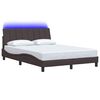 vidaXL Estructura de cama sin colch&oacute;n Hanko tela marr&oacute;n oscuro 120x200 cm