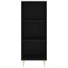 vidaXL Aparador alto madera contrachapada negro 34,5x32,5x180 cm