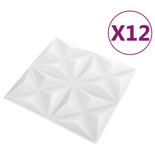 vidaXL Paneles de pared 12 pcs Origami 50 x 50 cm Espuma XPS