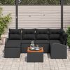 vidaXL Conjunto de sof&aacute;s de jard&iacute;n 7 pcs Negro rat&aacute;n sint&eacute;tico