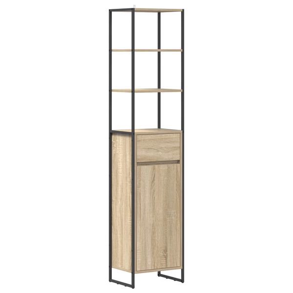 vidaXL Gabinete de Ba&ntilde;o Sonoma 40 x 30 x 180 cm Madera contrachapada