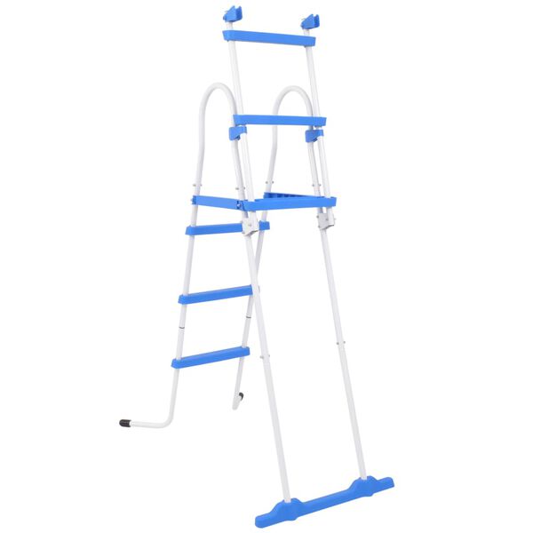 vidaXL Escalera de seguridad de piscina elevada 3 pelda&ntilde;os 107 cm