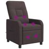 vidaXL Silla de masajes reclinable Marr&oacute;n Oscuro Tela