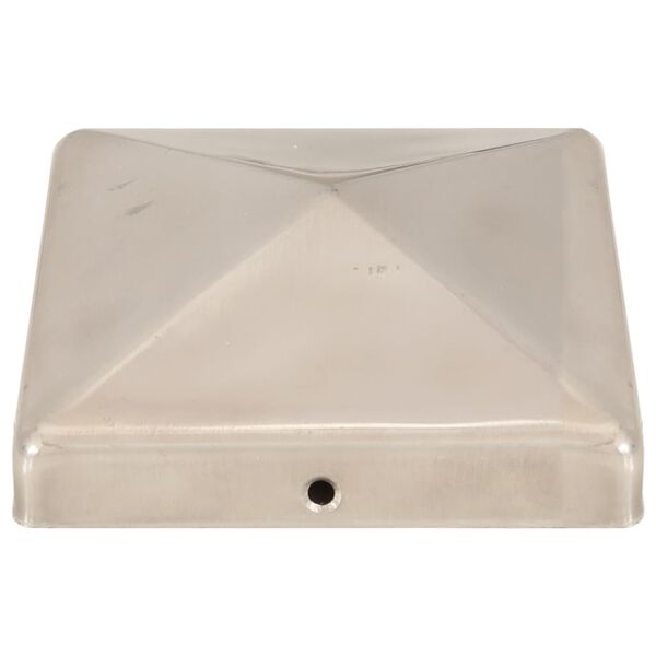 vidaXL Tapas piramidales postes valla 6 uds acero inoxidable 101x101mm