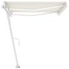 vidaXL Toldo autom&aacute;tico con LED y sensor de viento crema 450x350 cm
