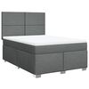 vidaXL Cama box spring con colch&oacute;n tela gris oscuro 160x200 cm