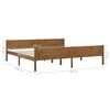 vidaXL Estructura cama sin colch&oacute;n madera pino marr&oacute;n miel 200x200 cm