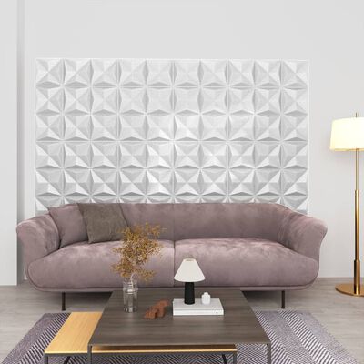 vidaXL Paneles de pared 3D 24 unidades 50x50 cm blanco origami 6 m²