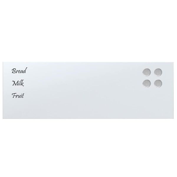 vidaXL Pizarra magn&eacute;tica de pared vidrio templado blanco 60x20 cm