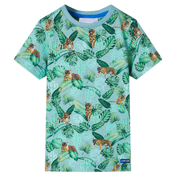 Camiseta infantil verde claro mélange 104