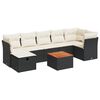 vidaXL Set de sof&aacute;s de jard&iacute;n 8 piezas y cojines rat&aacute;n sint&eacute;tico negro