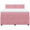 vidaXL Cama box spring con colch&oacute;n terciopelo rosa 140x200 cm