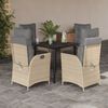 vidaXL Set comedor de jard&iacute;n 5 pzas con cojines rat&aacute;n sint&eacute;tico beige