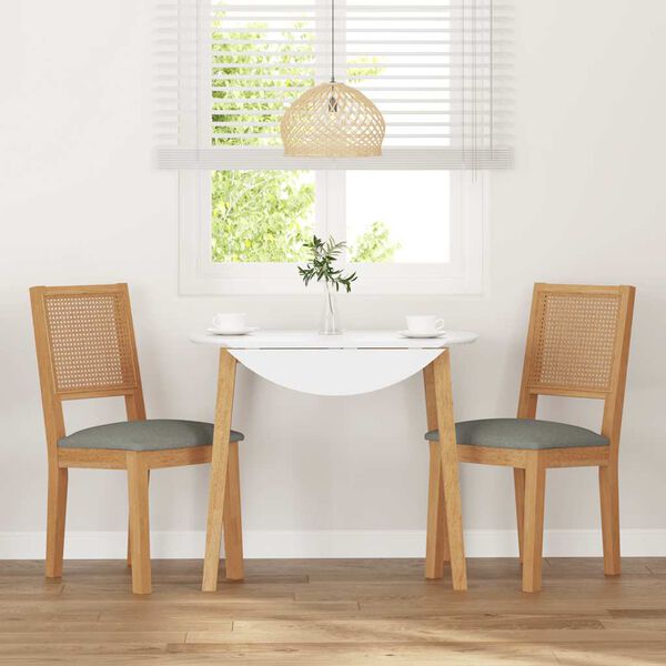 vidaXL Sillas de comedor con cojines 2 uds madera maciza caucho