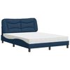 vidaXL Cama con colch&oacute;n Hvar tela azul 140x200 cm