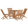 vidaXL Set de comedor de jard&iacute;n plegable 5 pzas madera maciza de teca